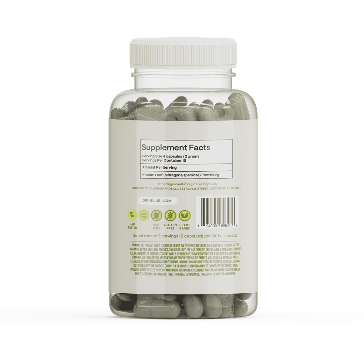 Jubi Maeng Da Kratom Capsules Variety Pack - 60 Veg Caps | 3 Strains | 20% Off