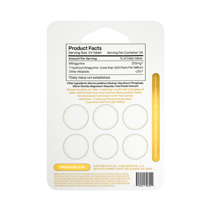 Jubi Advance Kratom 80% Mitragynine Extract Chewable Tablets 6CT 150MG Per Tablet (Wholesale)