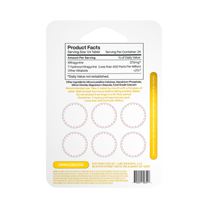 Jubi Advance Kratom 80% Mitragynine Extract Chewable Tablets 6CT 150MG Per Tablet (Wholesale)