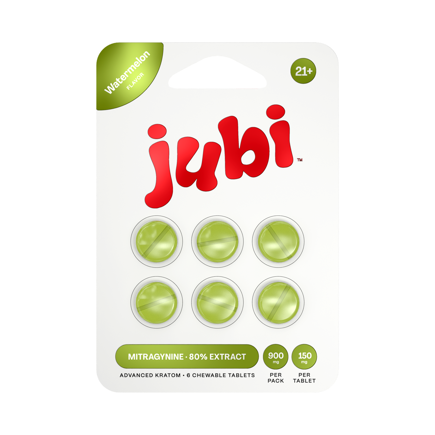 Jubi Advance Kratom 80% Mitragynine Extract Chewable Tablets 6CT 150MG Per Tablet (Wholesale)