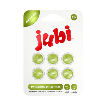 Jubi Advance Kratom 80% Mitragynine Extract Chewable Tablets 6CT 150MG Per Tablet (Wholesale)