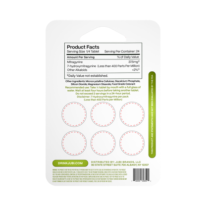 Jubi Advance Kratom 80% Mitragynine Extract Chewable Tablets 6CT 150MG Per Tablet (Wholesale)
